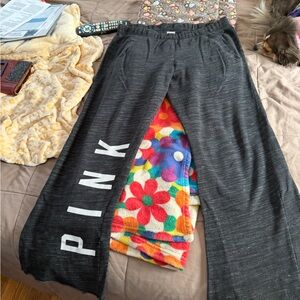 PINK Victoria's Secret Charcoal Gray Track Pants